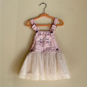 OSHKOSH B’GOSH - Pink and Cream Bunny Baby Overall Dress